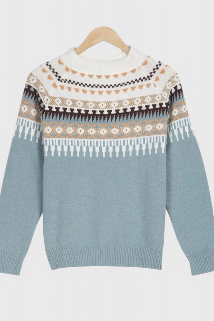 Gemma Textureret Jerseytrøje Rundhals Vinter Eksklusiv