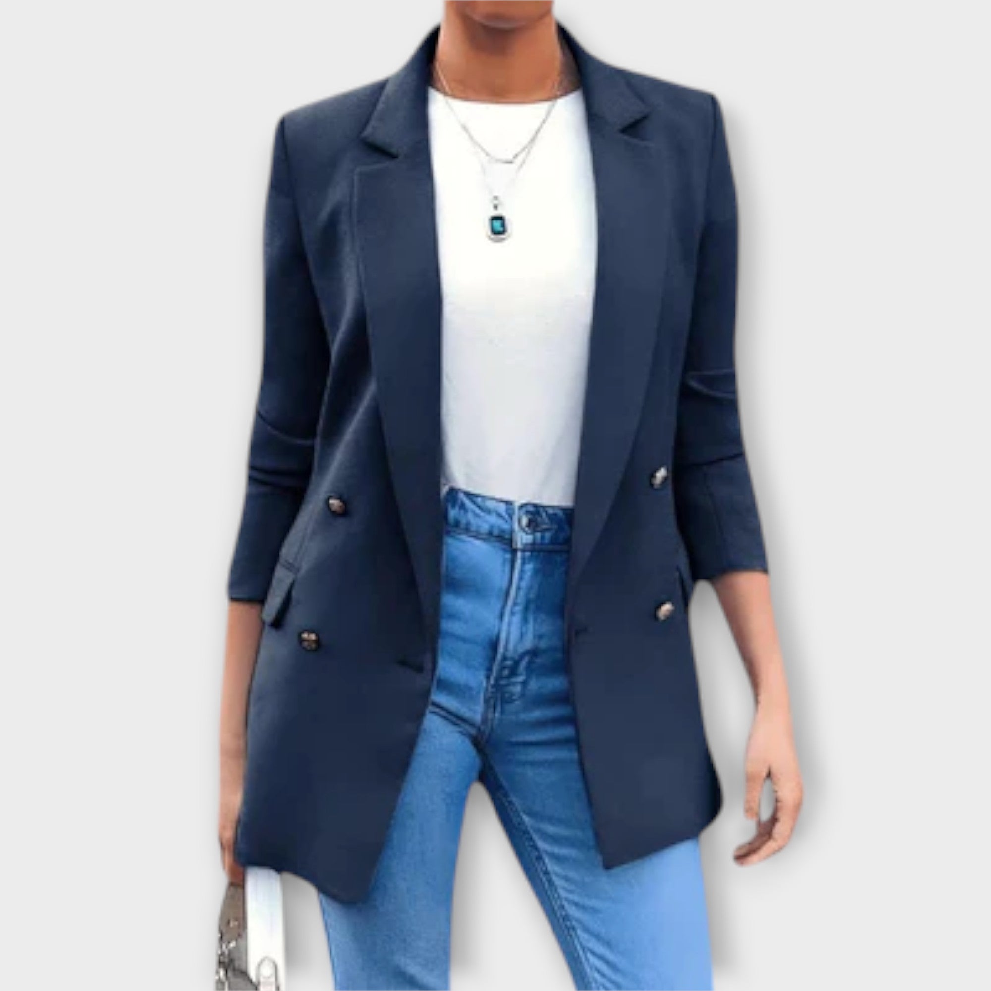 Eline Elegant Lang Frakke Dame Elegant Kollektion Eksklusiv