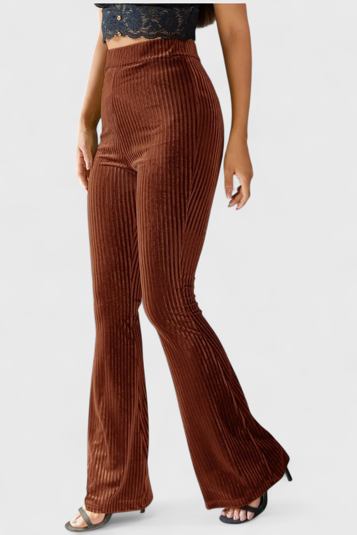 Liset Bukser Fin Velour Kollektion Eksklusiv Stil Luksus