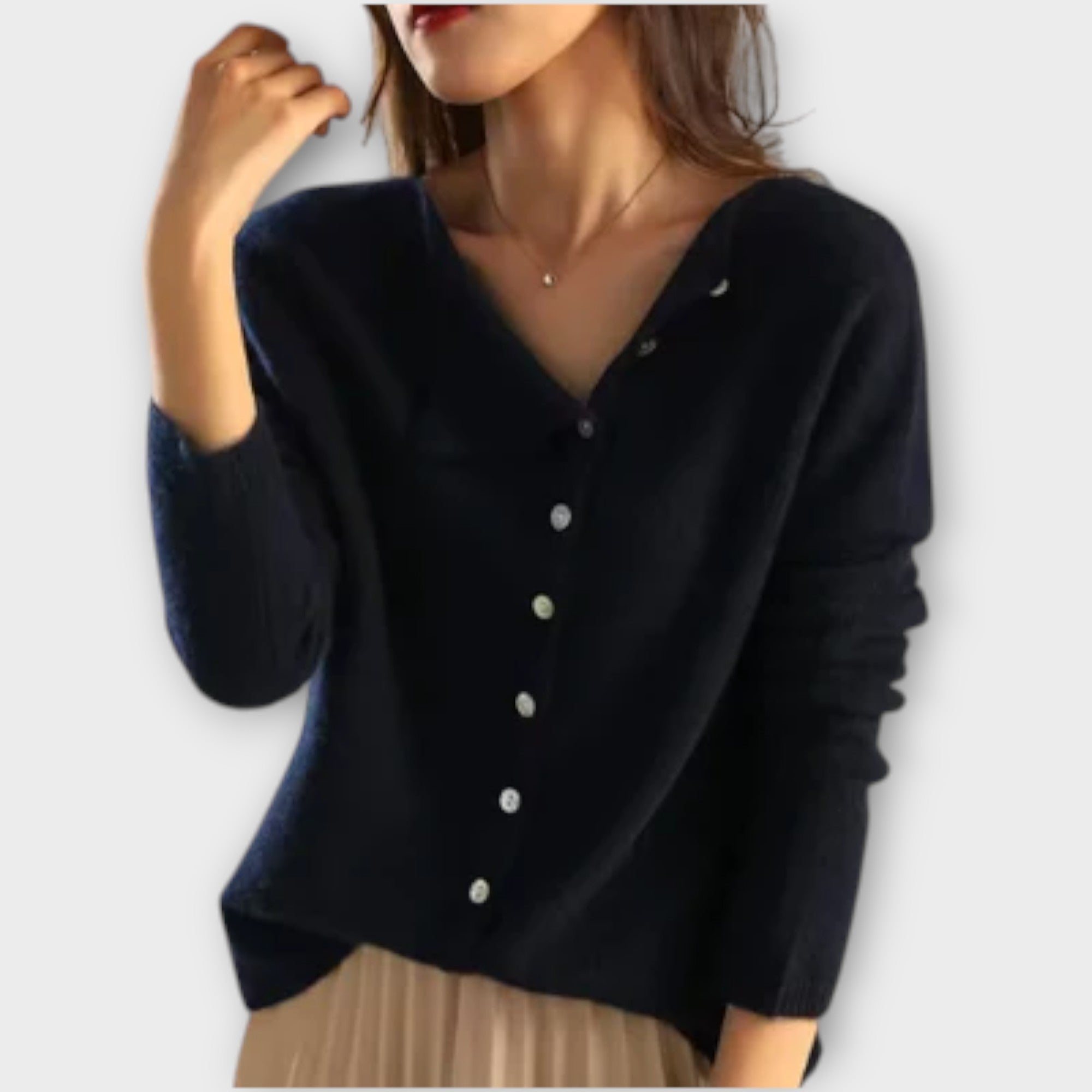 Eline Cardigan Strik Med Polyester Og Bomuld Eksklusiv