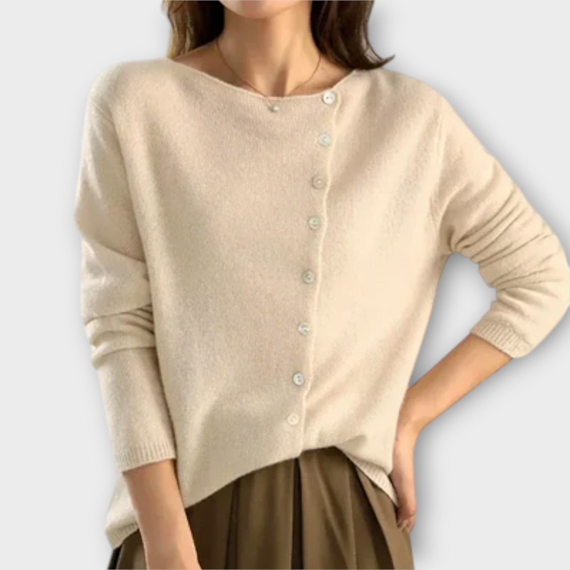 Eline Cardigan Strik Med Polyester Og Bomuld Eksklusiv