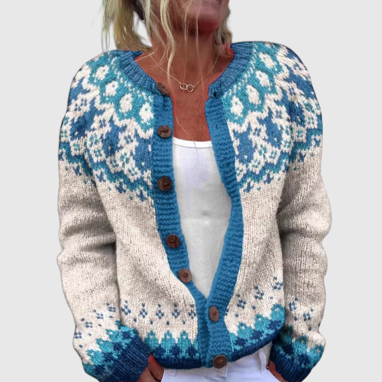 Eva - Vintage islandsk uld cardigan