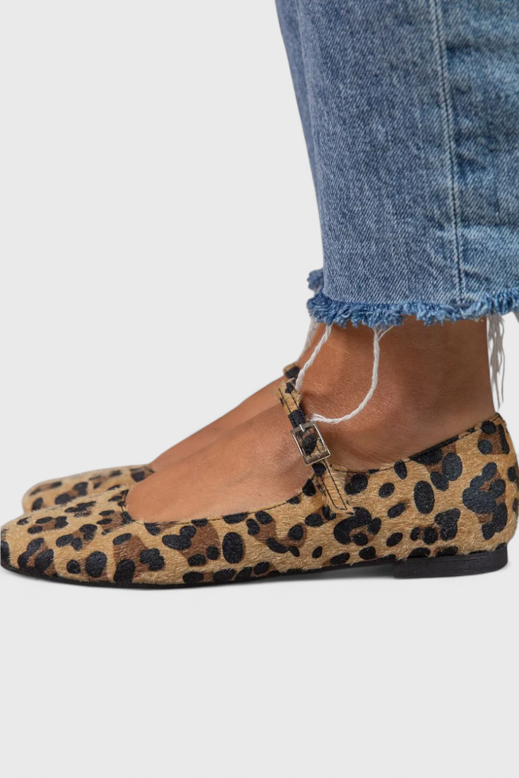 Aranza Ballerinaer Med Velcro Og Justerbar Hæl Læder Unik