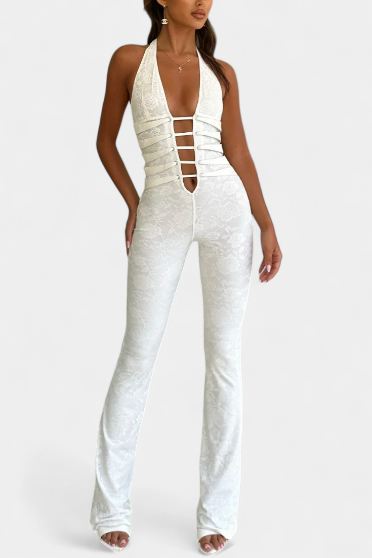 Kendra Mono Halter I Blonde Med Justerbar Ryg Eksklusiv