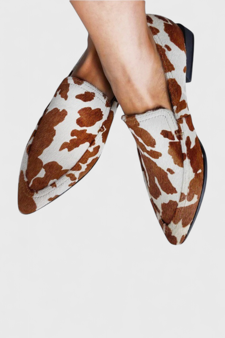 Grækenland Læder Loafers Med Lav Hæl Eksklusiv Kollektion