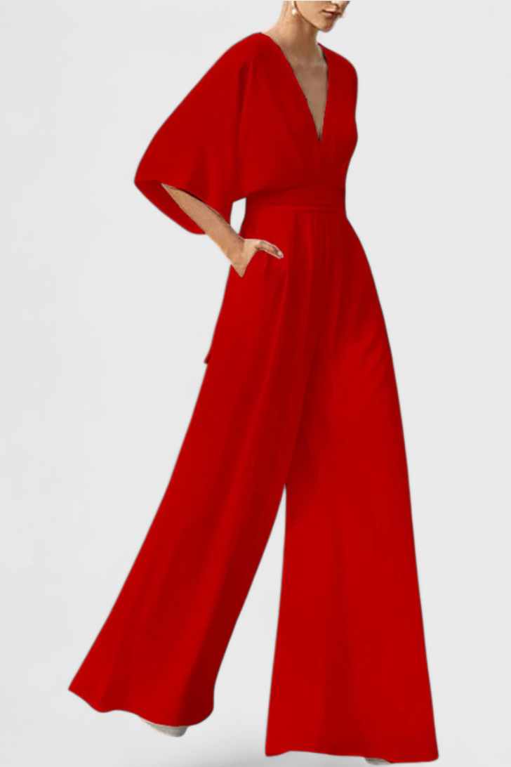 Isaura Mono Lang Jumpsuit V Udskæring Eksklusiv Begrænset
