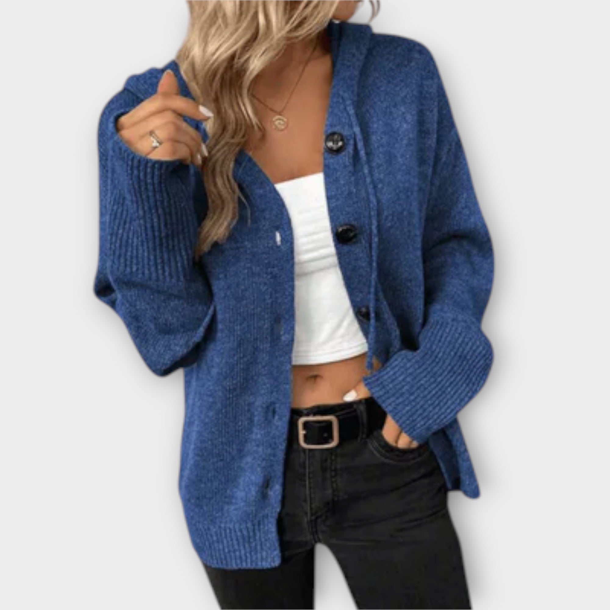 Eline Cardigan I Blødt Strik Frontknapper Eksklusiv