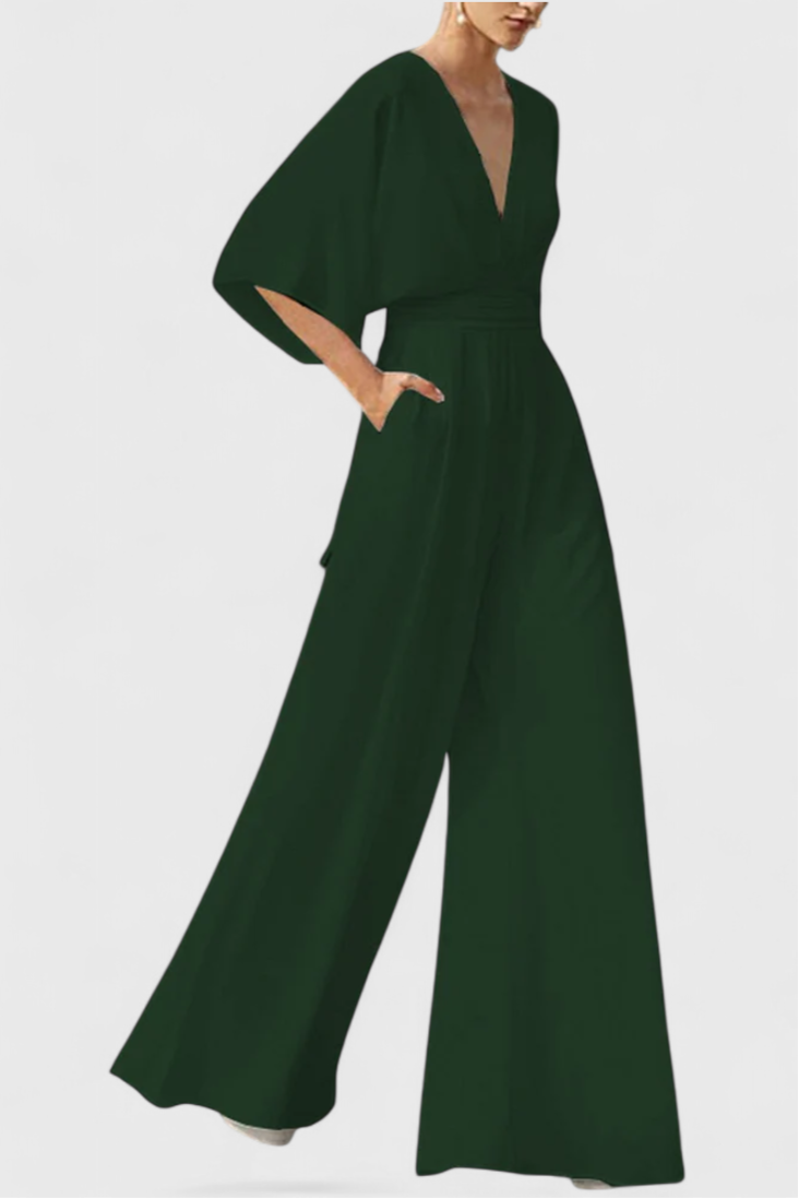 Isaura Mono Lang Jumpsuit V Udskæring Eksklusiv Begrænset