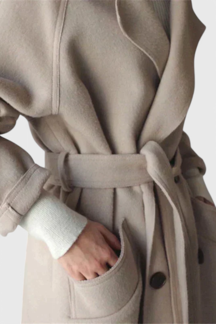Clara Timeless Lang Uldblazer Med For Eksklusiv Koldt Klima