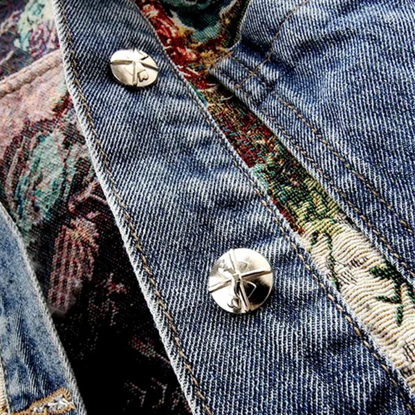 Clara Amoretti Denimjakke Floral Blossom Bomuld Eksklusiv