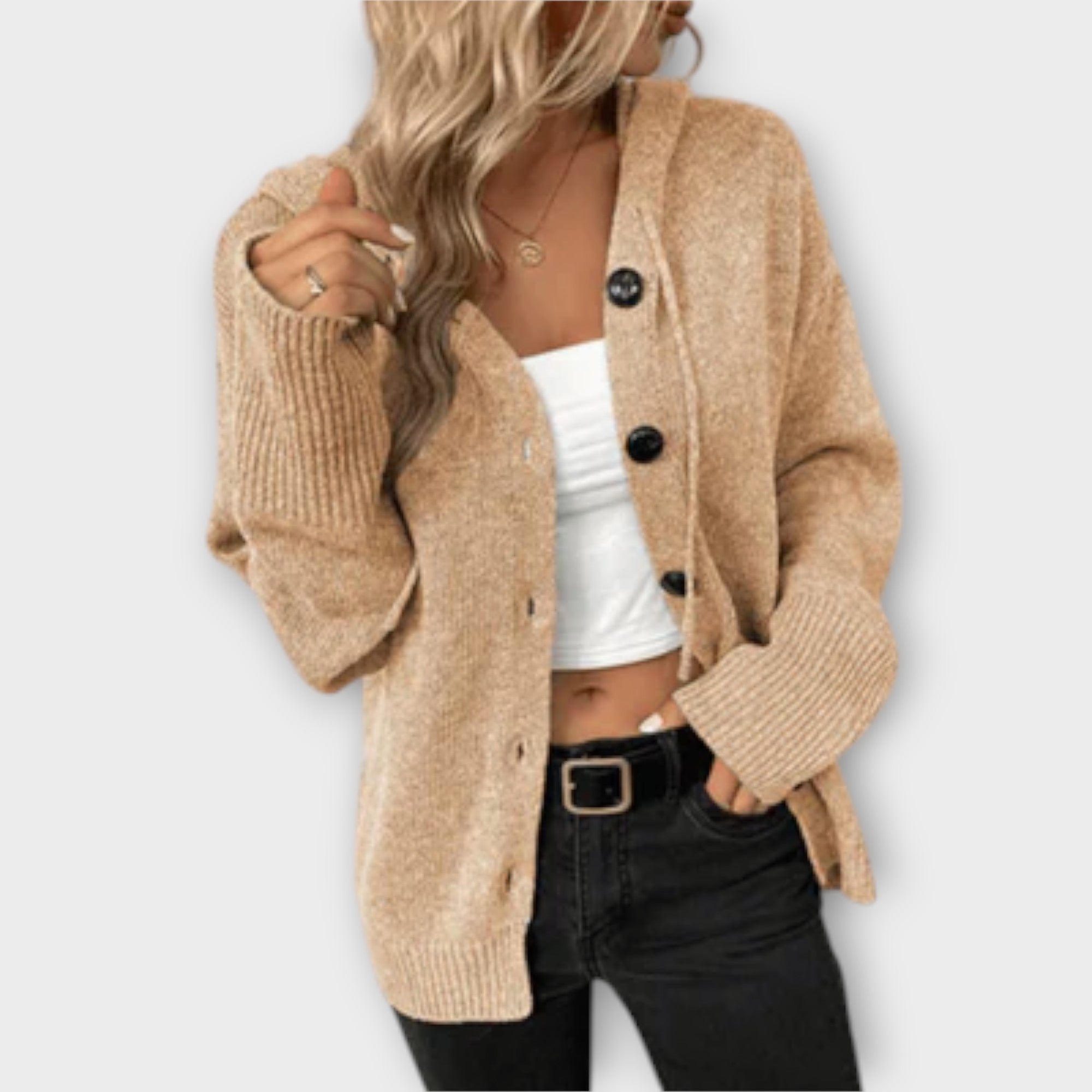 Eline Cardigan I Blødt Strik Frontknapper Eksklusiv