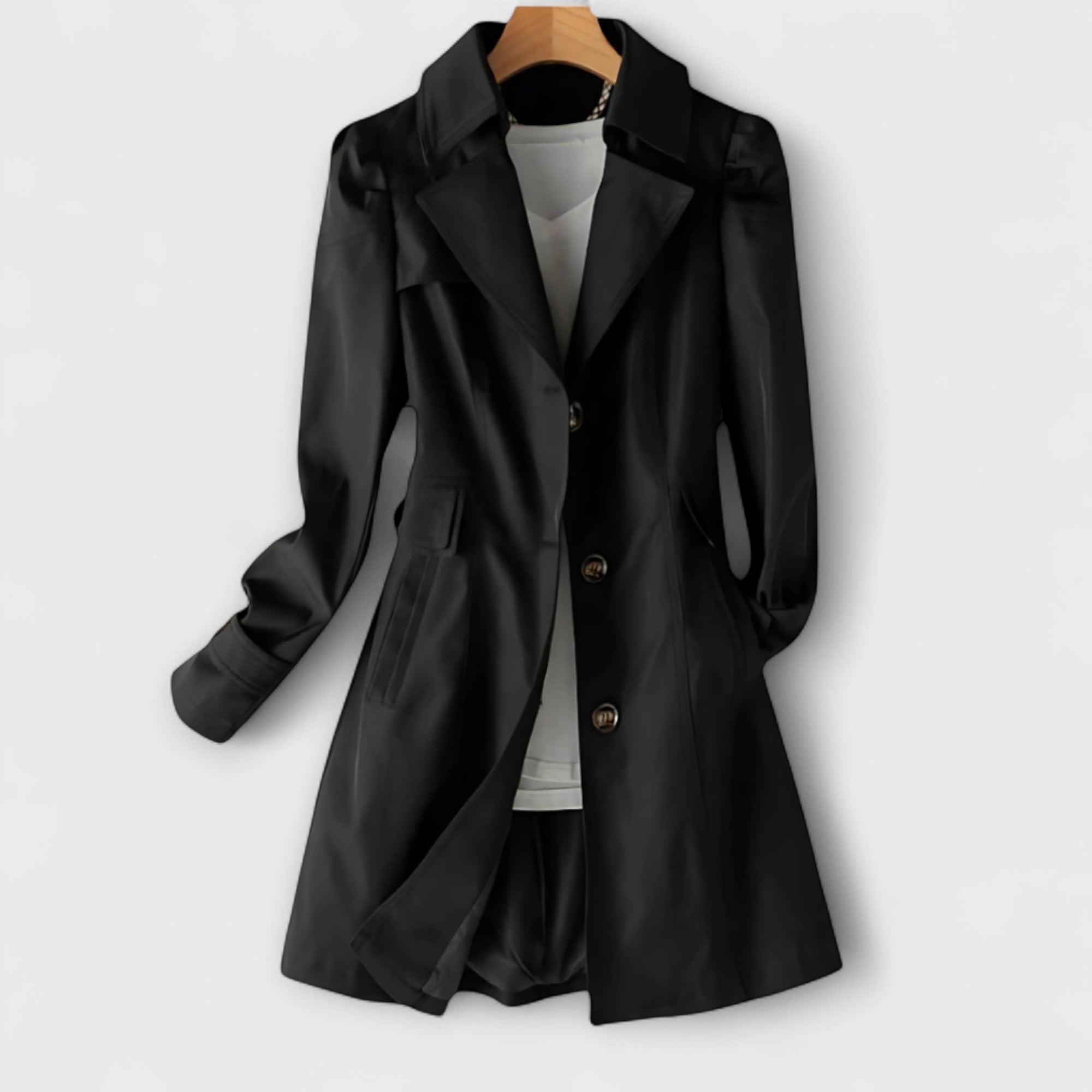 Claire Let Gabardine Trenchcoat Eksklusiv Klassisk Struktur