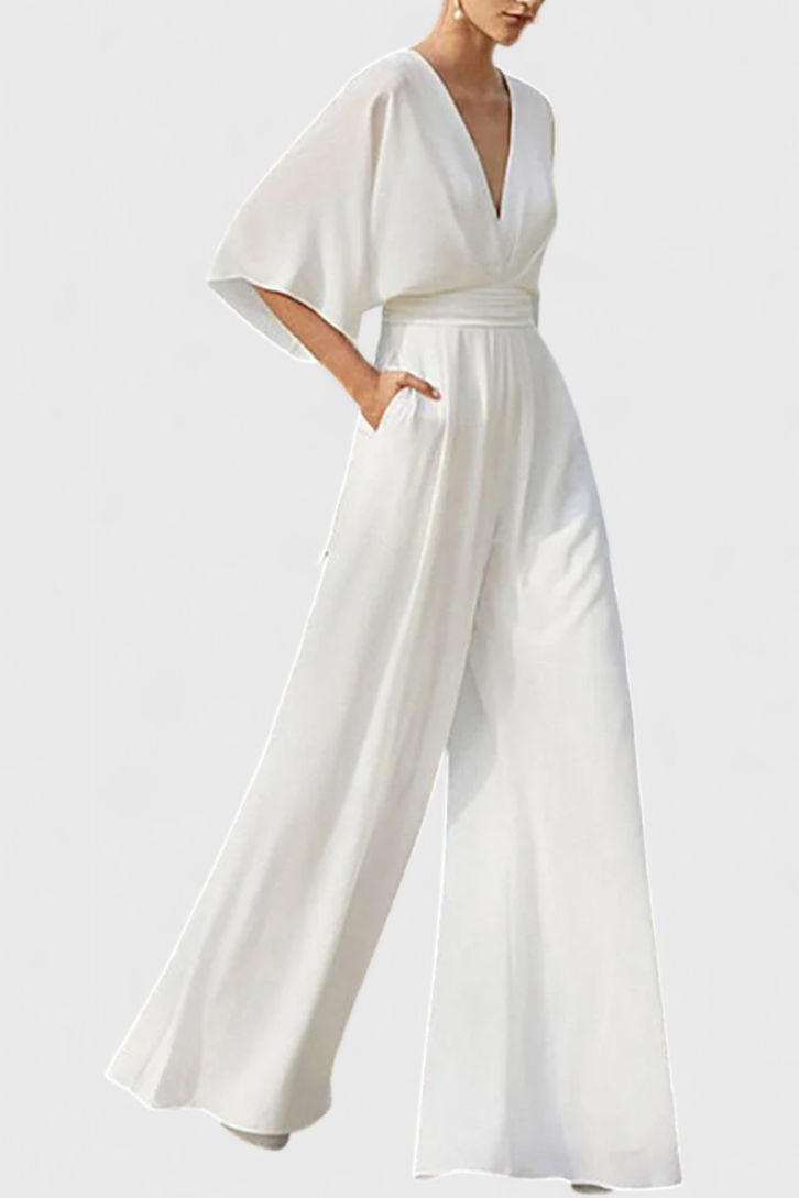 Isaura Mono Lang Jumpsuit V Udskæring Eksklusiv Begrænset