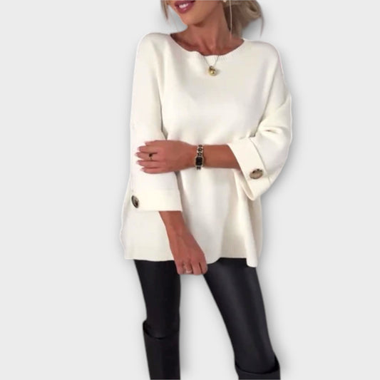 Eline Strikket Bluse Elegant Silhuet Eksklusiv Kontor