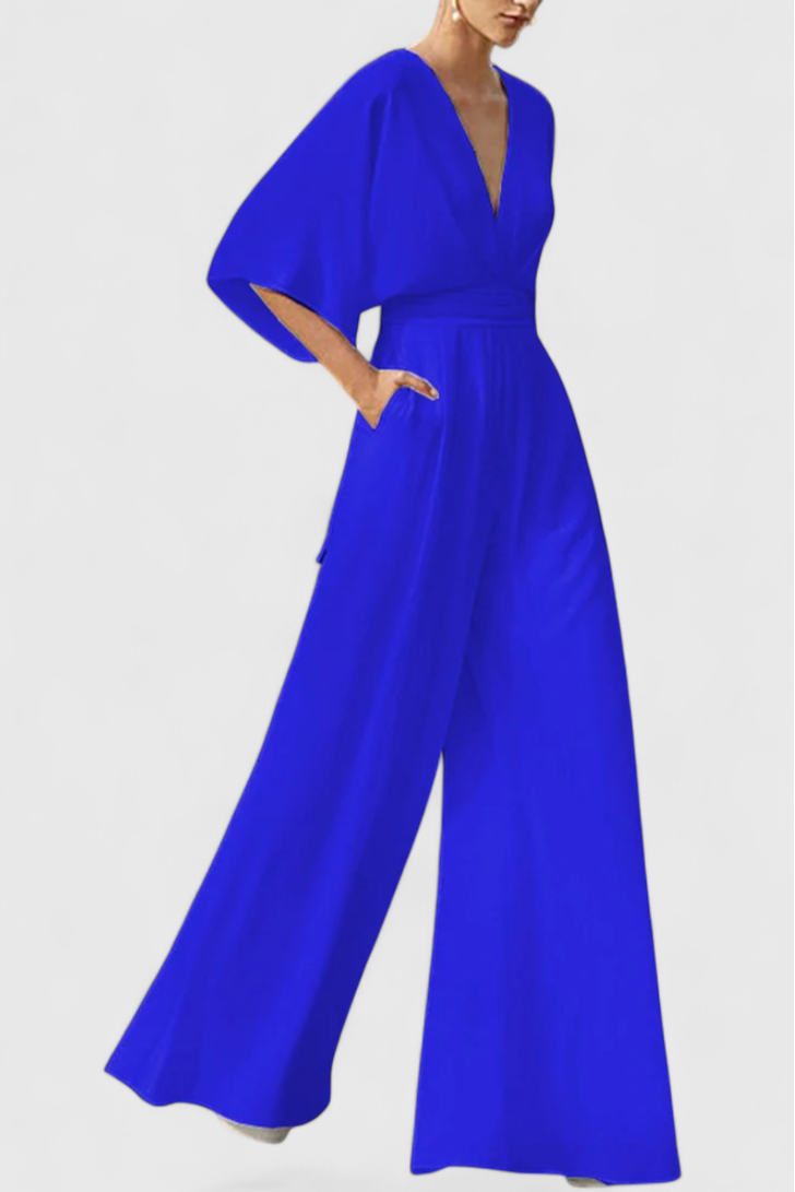 Isaura Mono Lang Jumpsuit V Udskæring Eksklusiv Begrænset