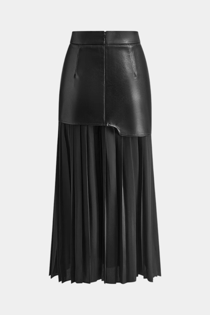 Noelle Maxi Nederdel Chiffon Og Syntetisk Læder Eksklusiv