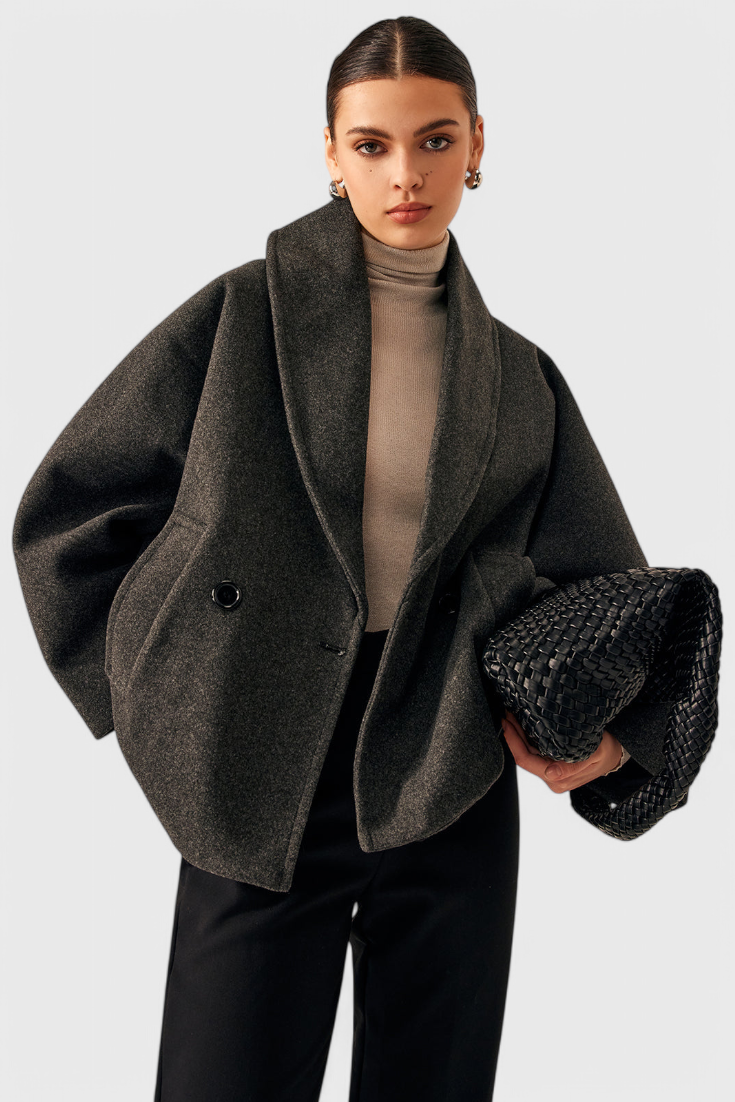 Helena Tweed Frakke Oversized Bomuld Polyester Eksklusiv