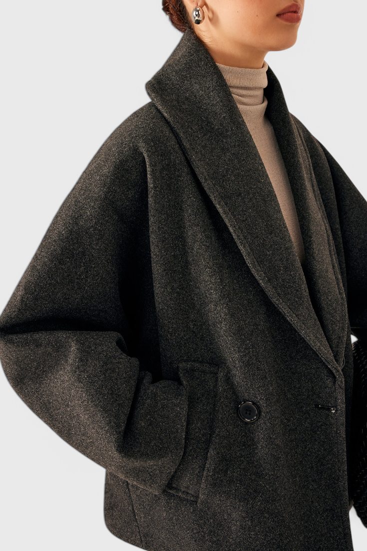 Helena Tweed Frakke Oversized Bomuld Polyester Eksklusiv