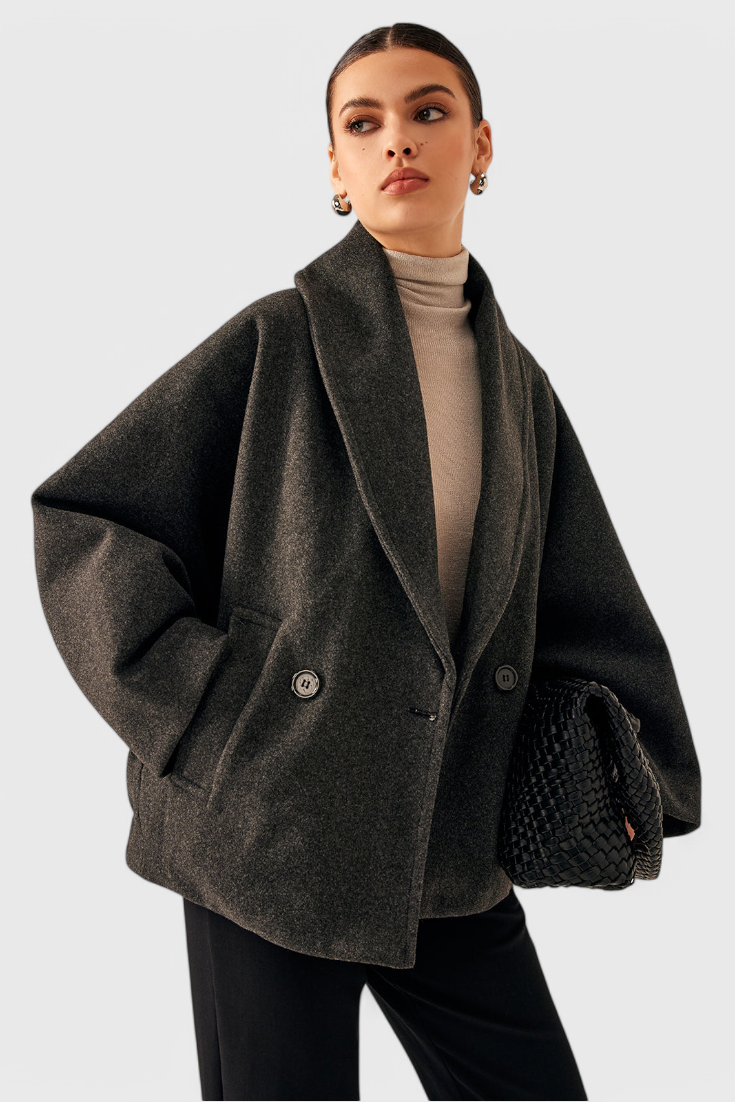 Helena Tweed Frakke Oversized Bomuld Polyester Eksklusiv