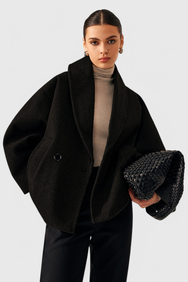 Helena Tweed Frakke Oversized Bomuld Polyester Eksklusiv