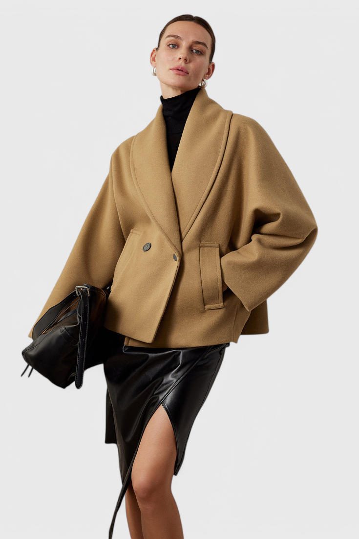 Helena Tweed Frakke Oversized Bomuld Polyester Eksklusiv