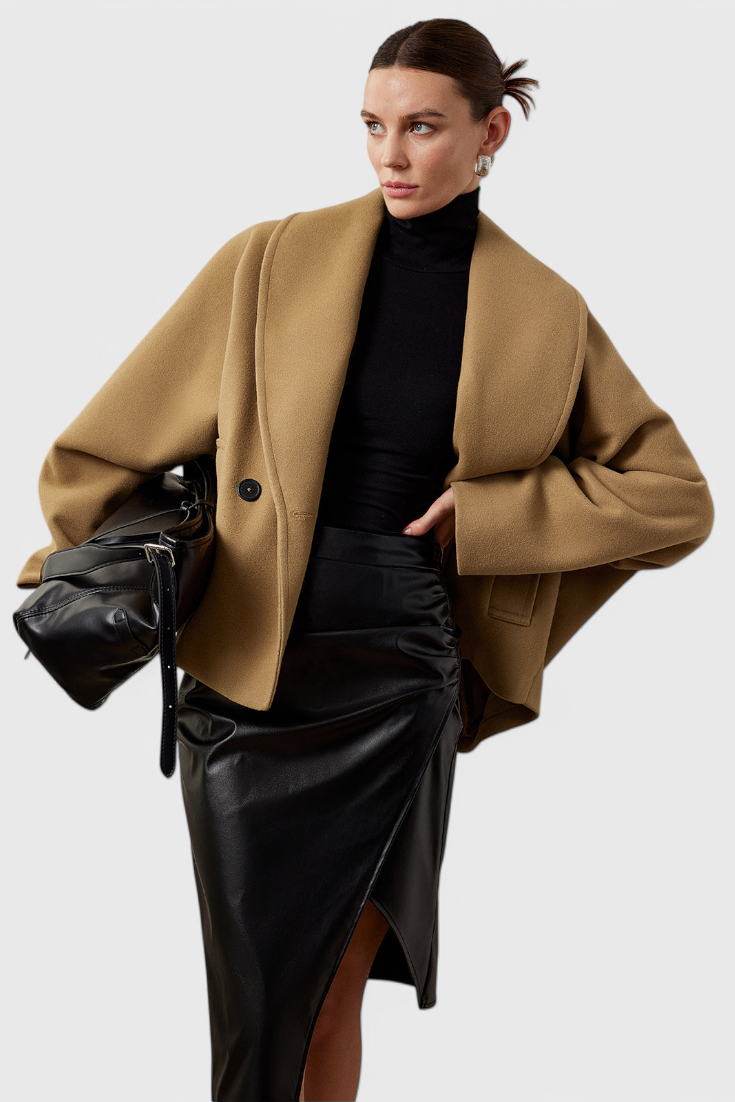 Helena Tweed Frakke Oversized Bomuld Polyester Eksklusiv