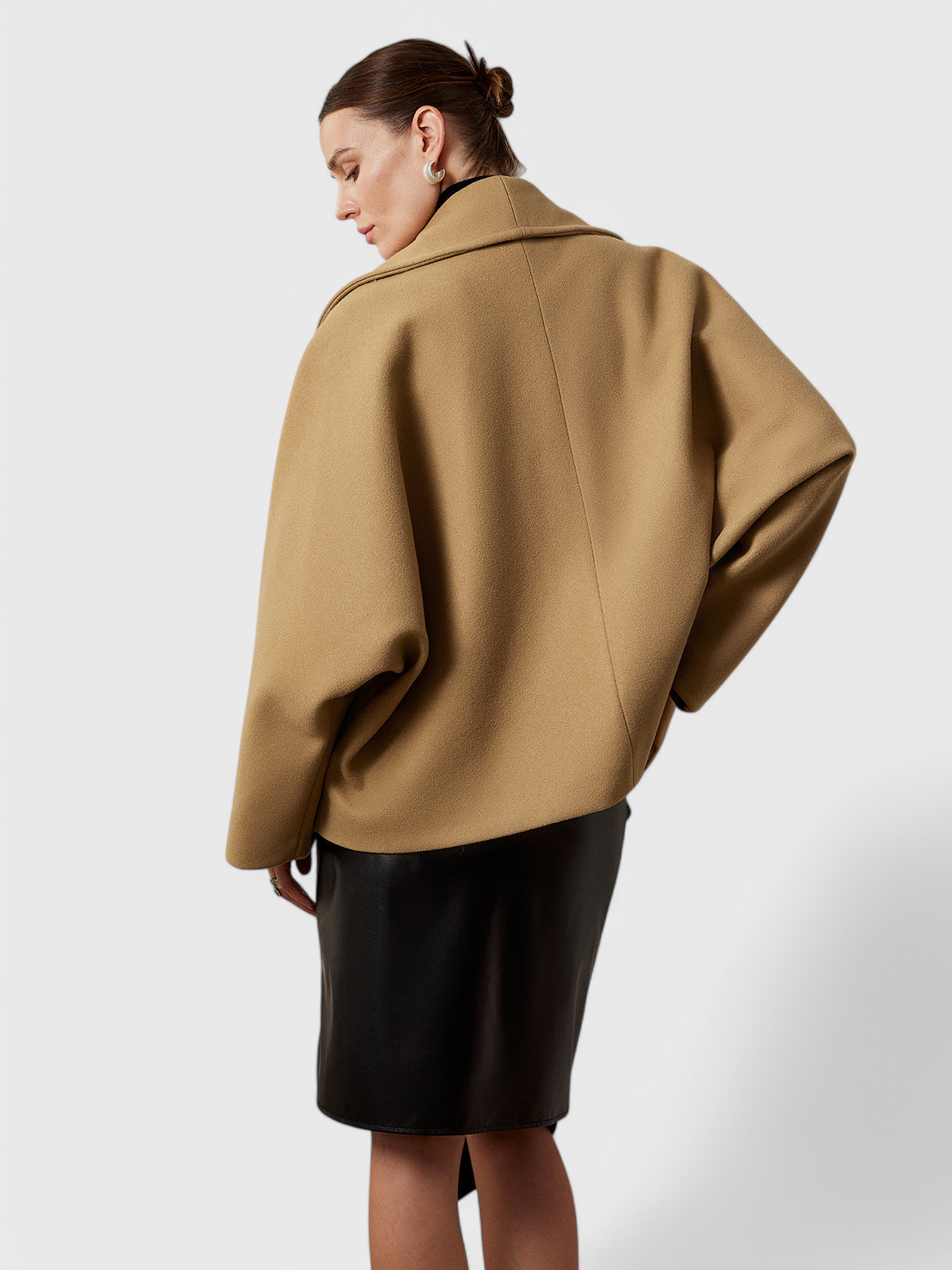 Helena Tweed Frakke Oversized Bomuld Polyester Eksklusiv