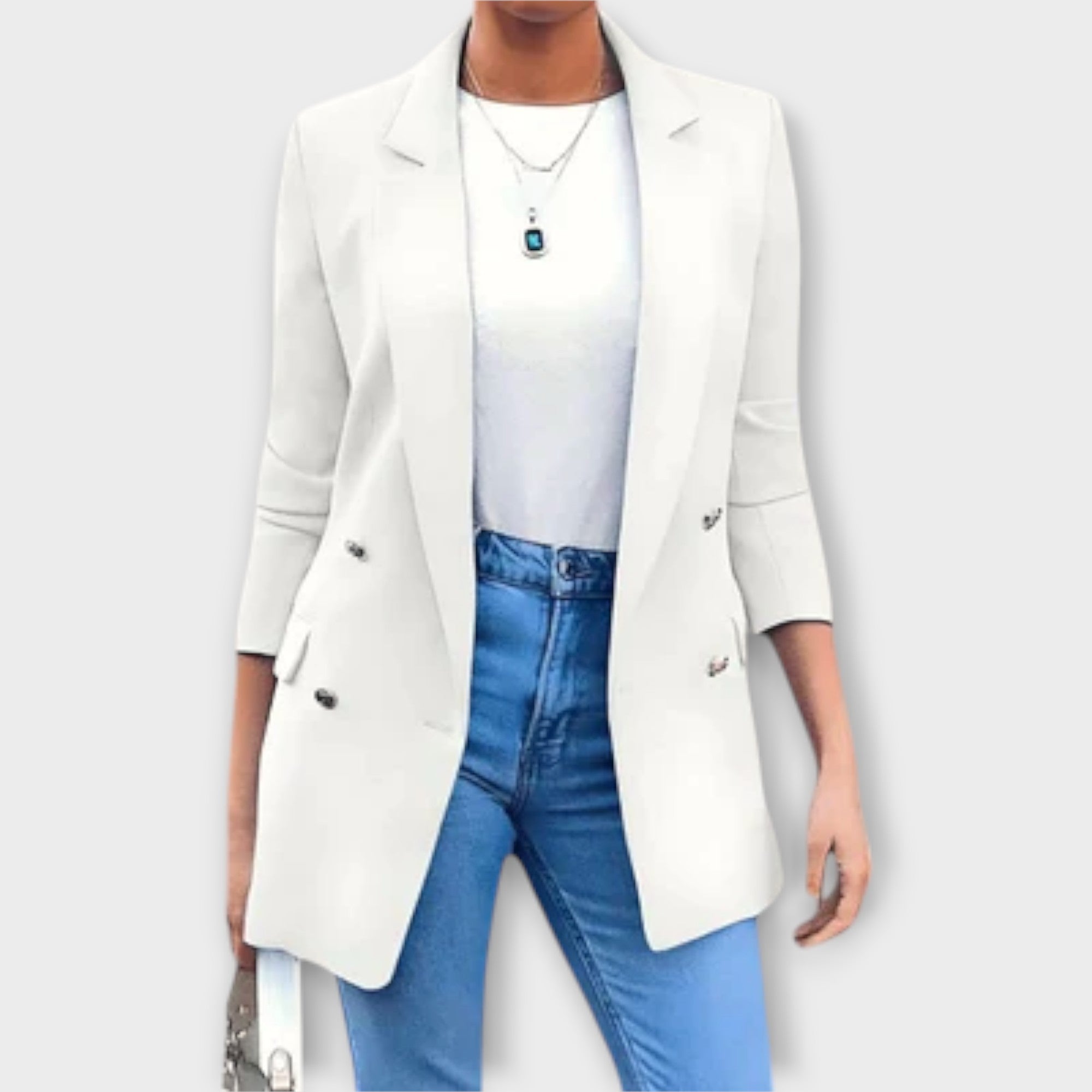 Eline Elegant Lang Frakke Dame Elegant Kollektion Eksklusiv