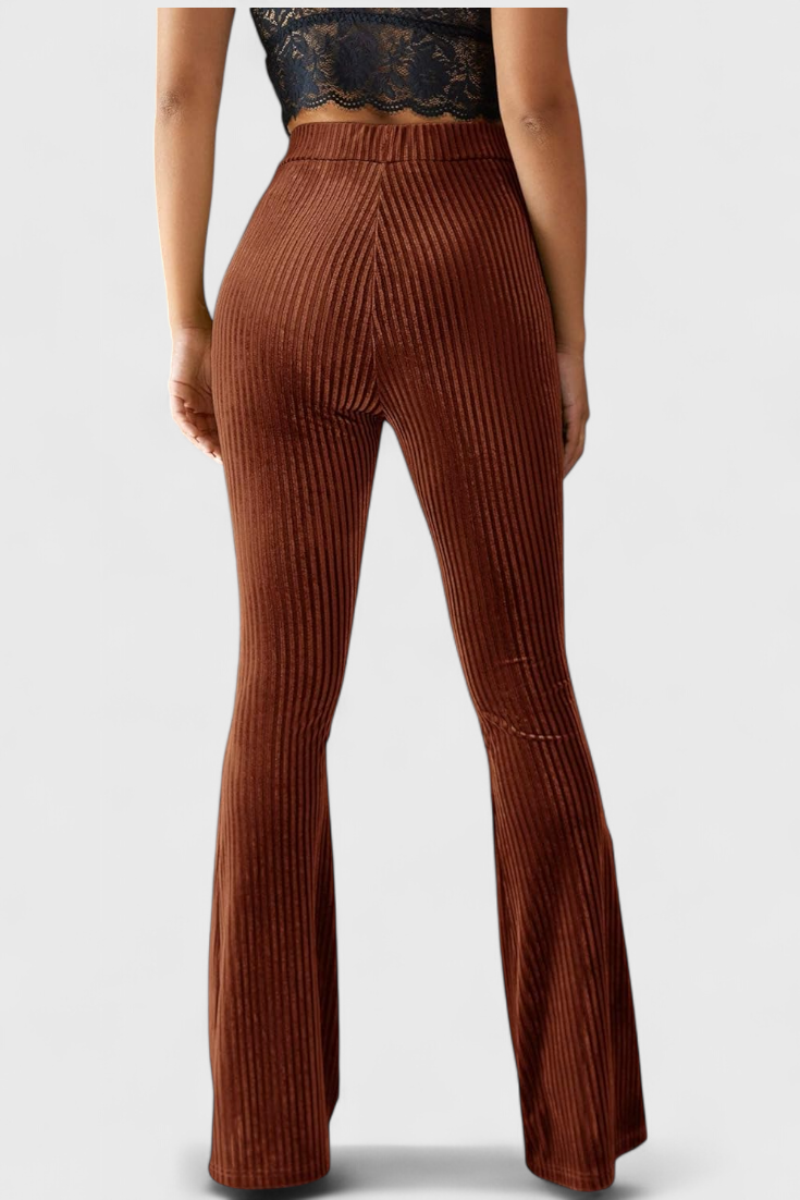 Liset Bukser Fin Velour Kollektion Eksklusiv Stil Luksus