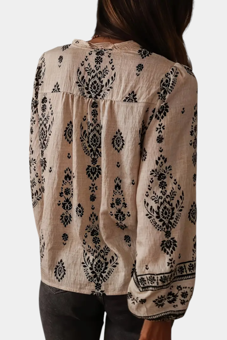 Wild Sage Bluse Genanvendt Polyester Med Tryk Eksklusiv