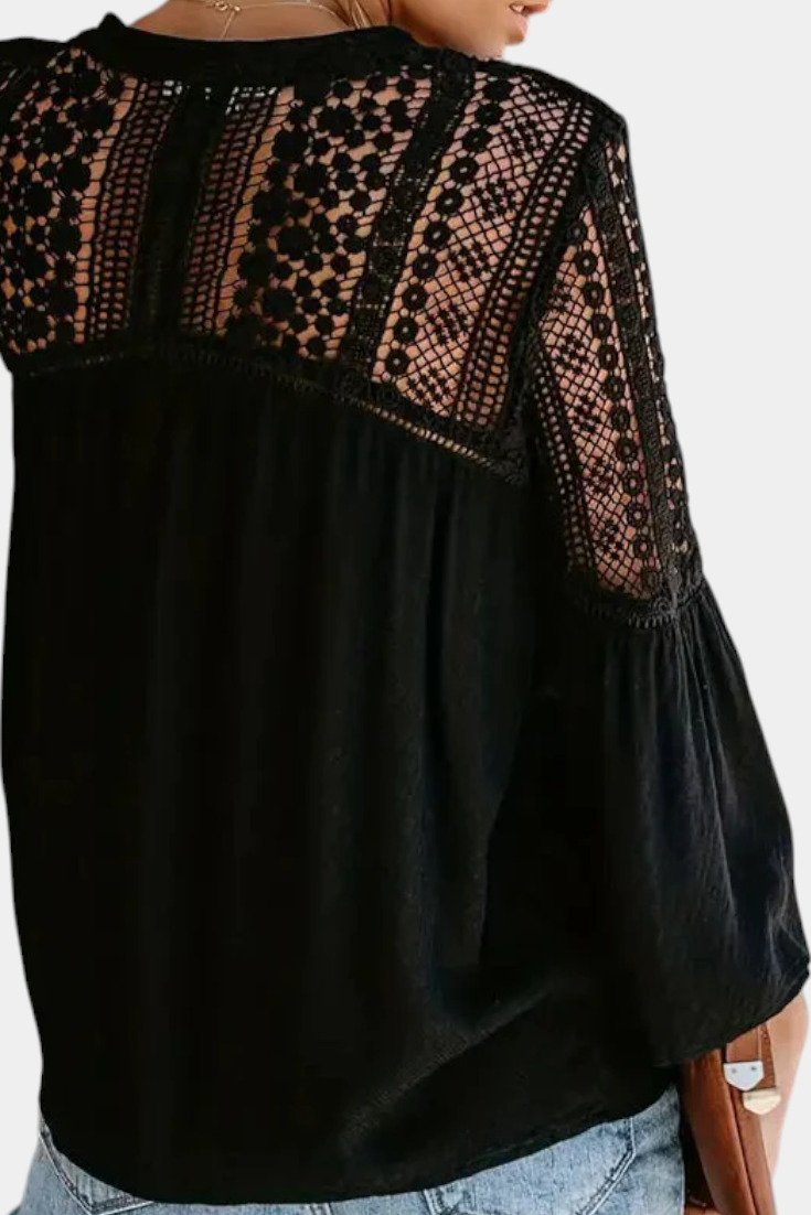 Sunwoven Bluse Af Bomuld Og Rayon V Hals Eksklusiv Stil