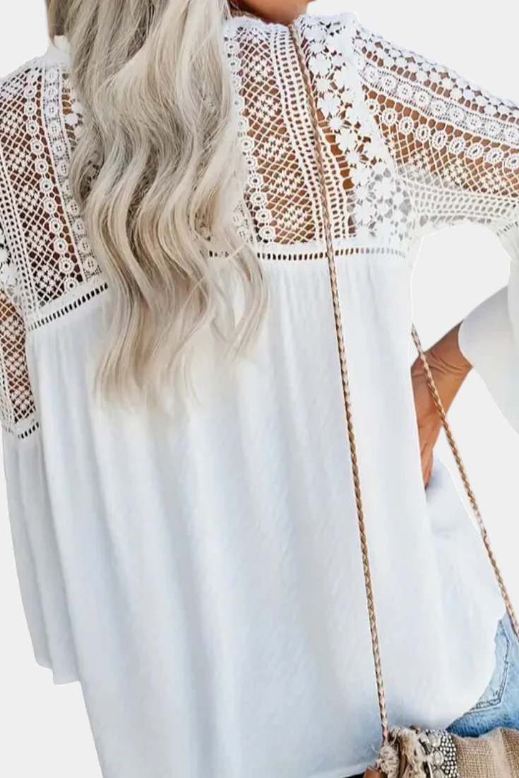 Sunwoven Bluse Af Bomuld Og Rayon V Hals Eksklusiv Stil