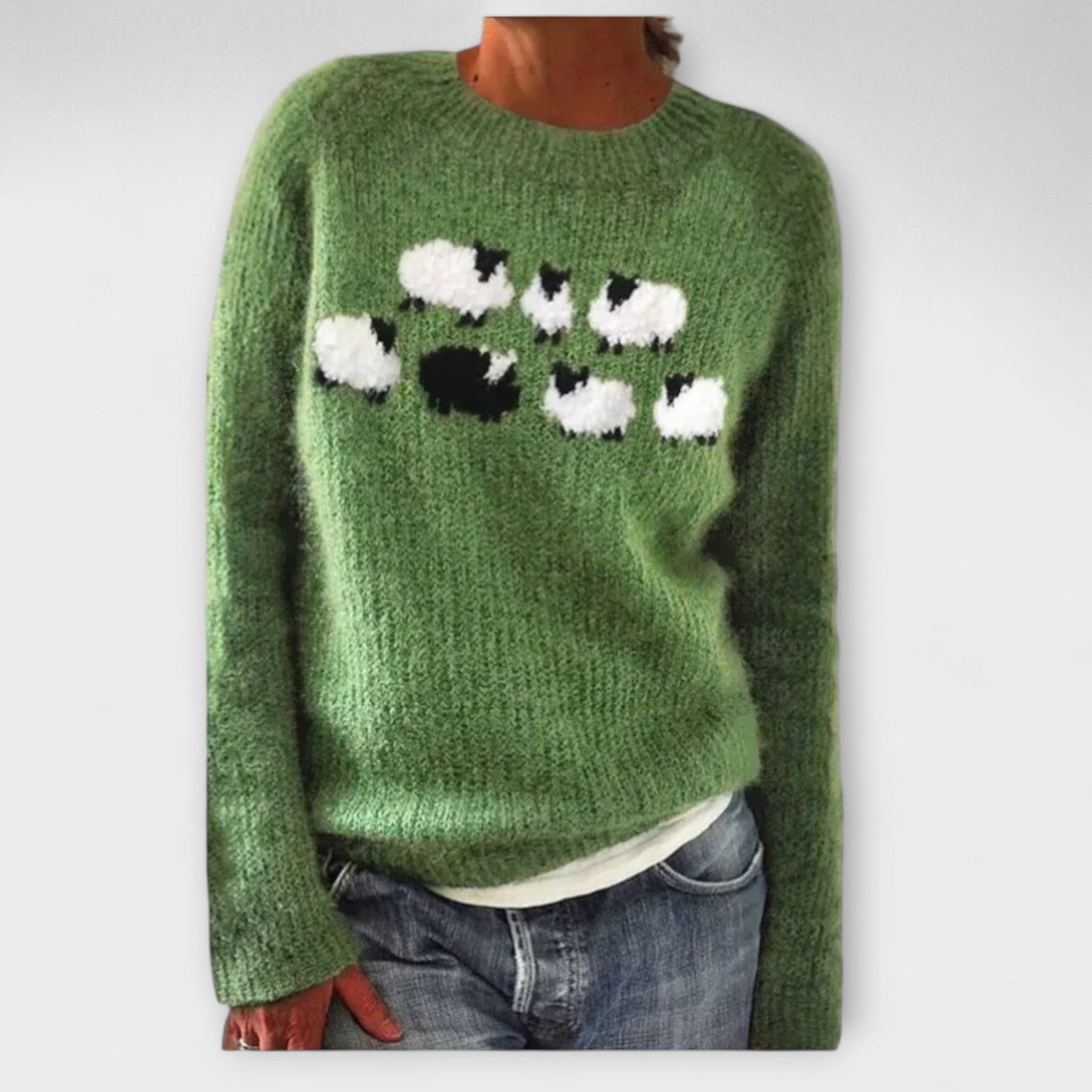 Eline Strik Trøje Uld Vintage Efterårs Eksklusiv Kvinder