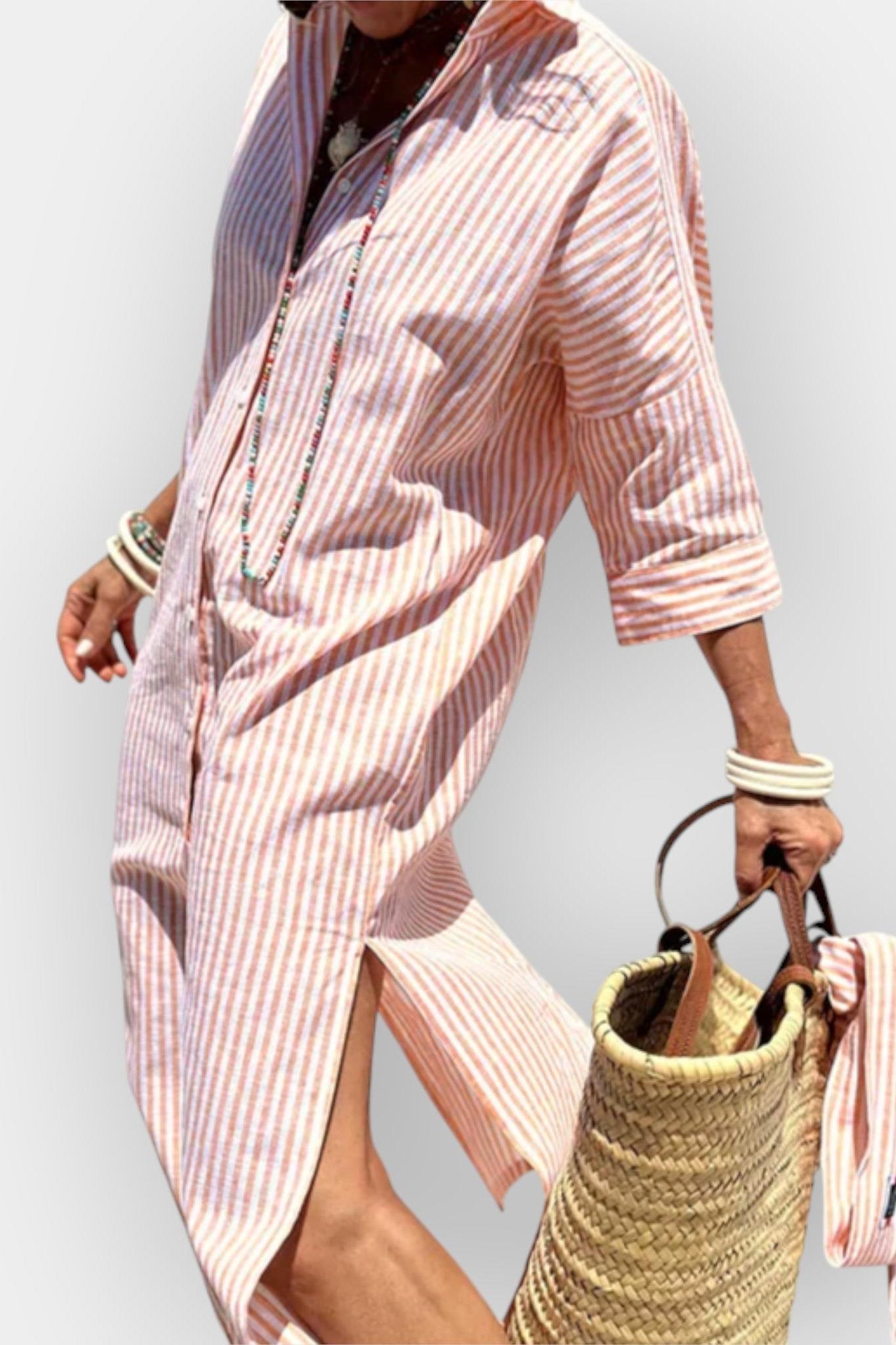 Luna | Stribet skjortekjole