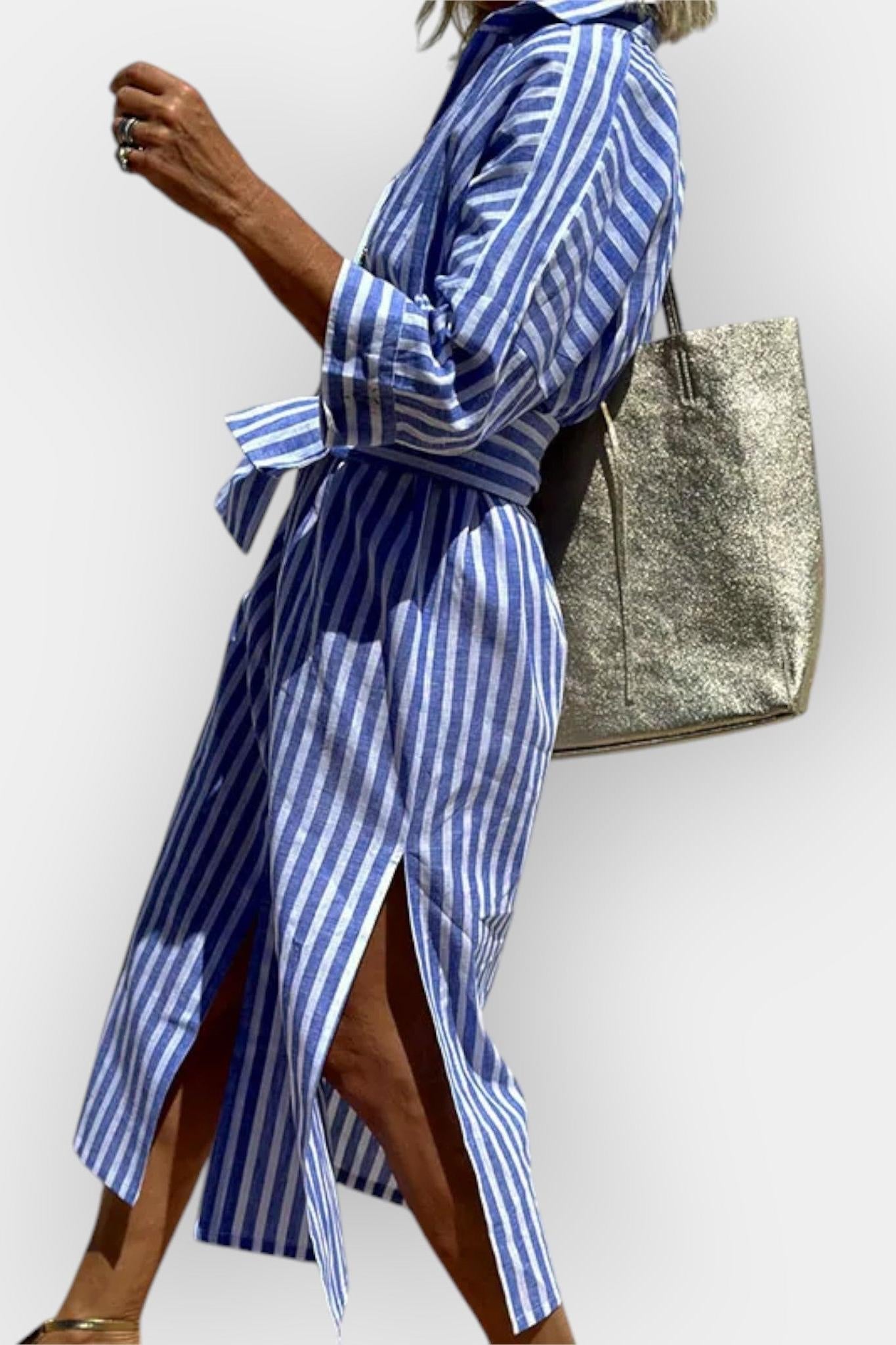 Luna | Stribet skjortekjole