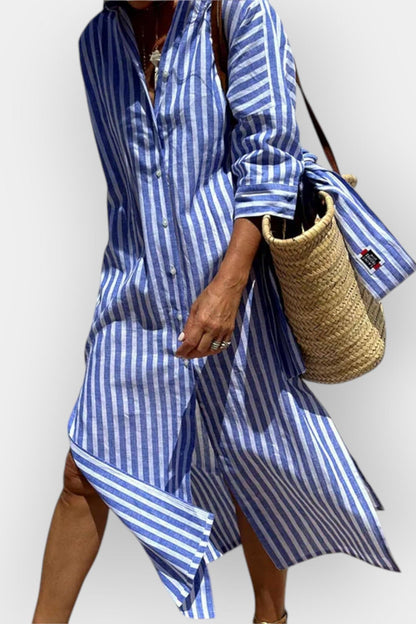 Luna | Stribet skjortekjole