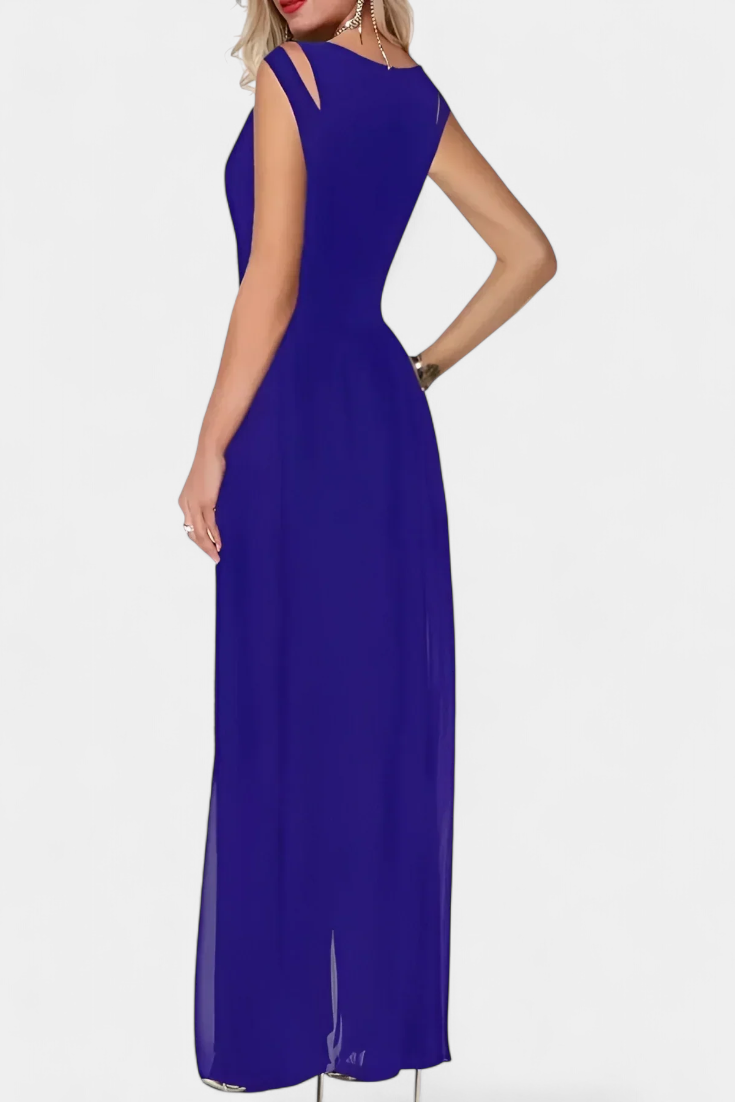 Nadia Mono Eksklusiv Elegant Uden Ærmer Chiffon Front