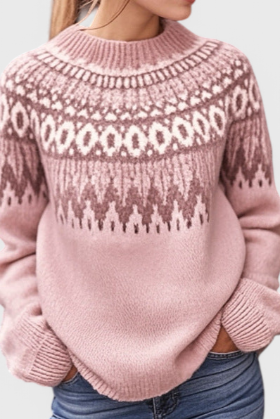 Lucia Trøje Fair Isle Strik Med Blødt Garn Eksklusiv