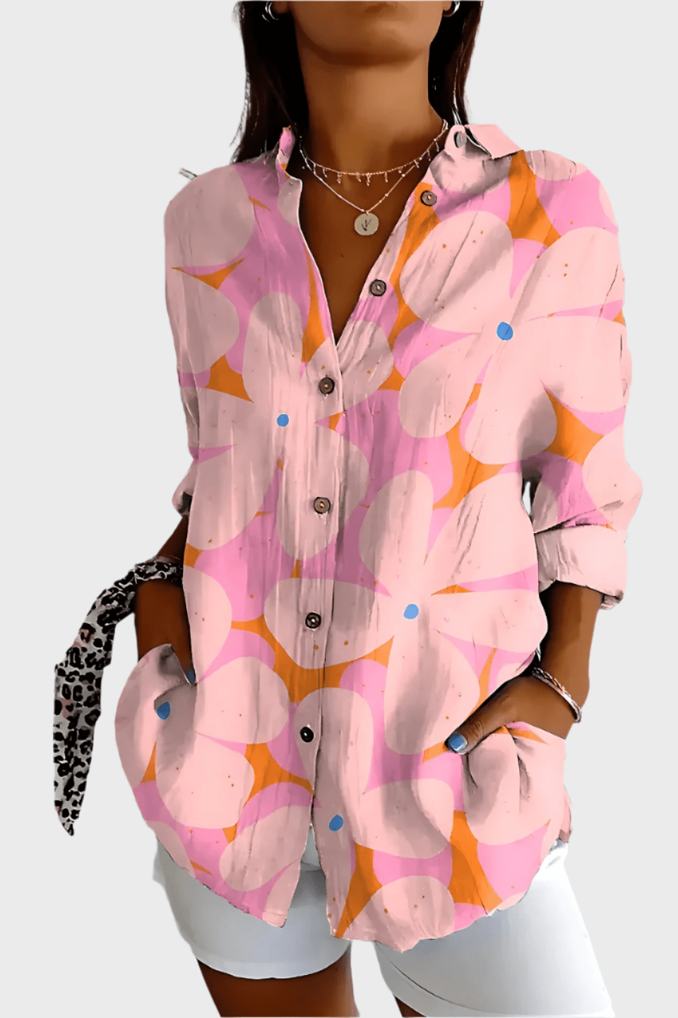 Rosa | Blomstret skjorte