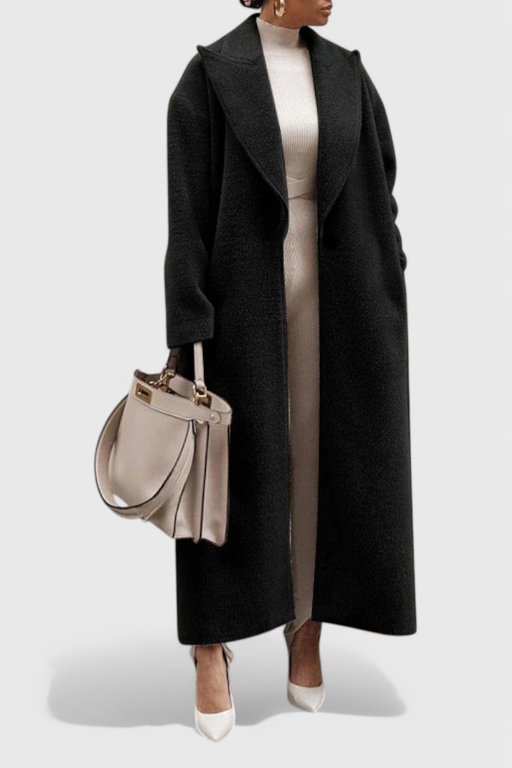 Chloe Luxe Lang Frakke Collection Med Polerede Knapper