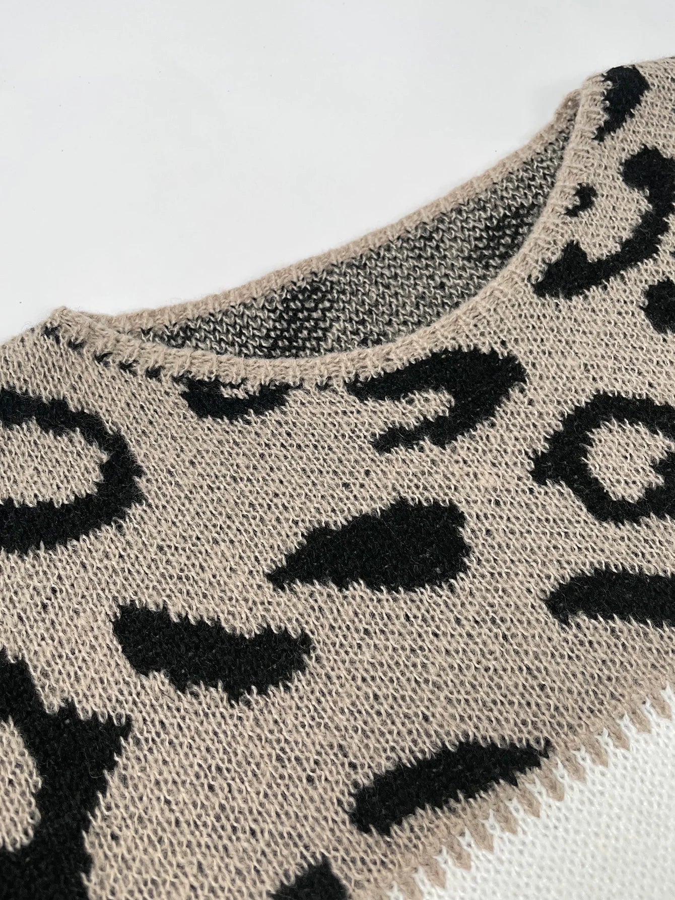 Sophie Strikket Jersey Leopard Mønster Eksklusiv Kollektion
