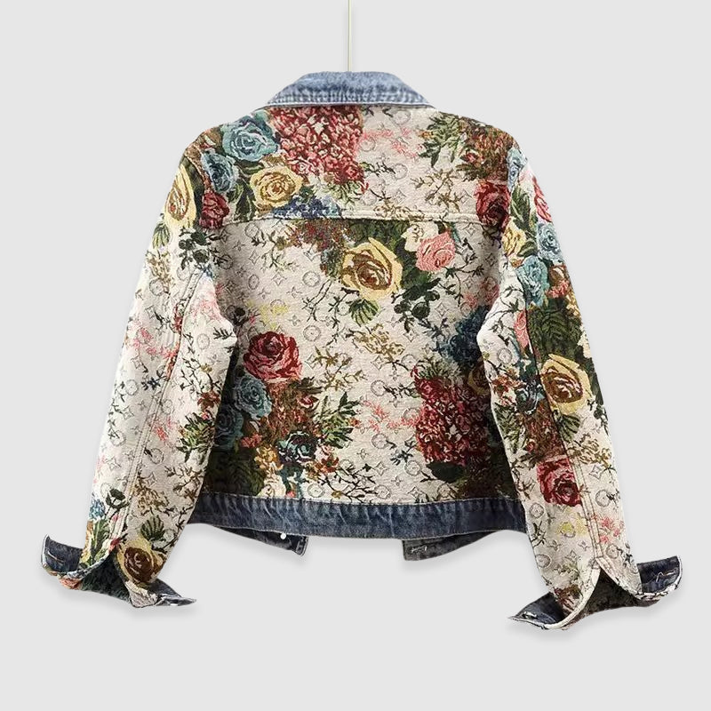 Clara Amoretti Denimjakke Floral Blossom Bomuld Eksklusiv