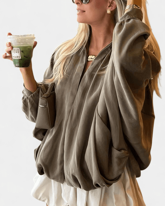 Thilde | Puffjakke olivengrøn