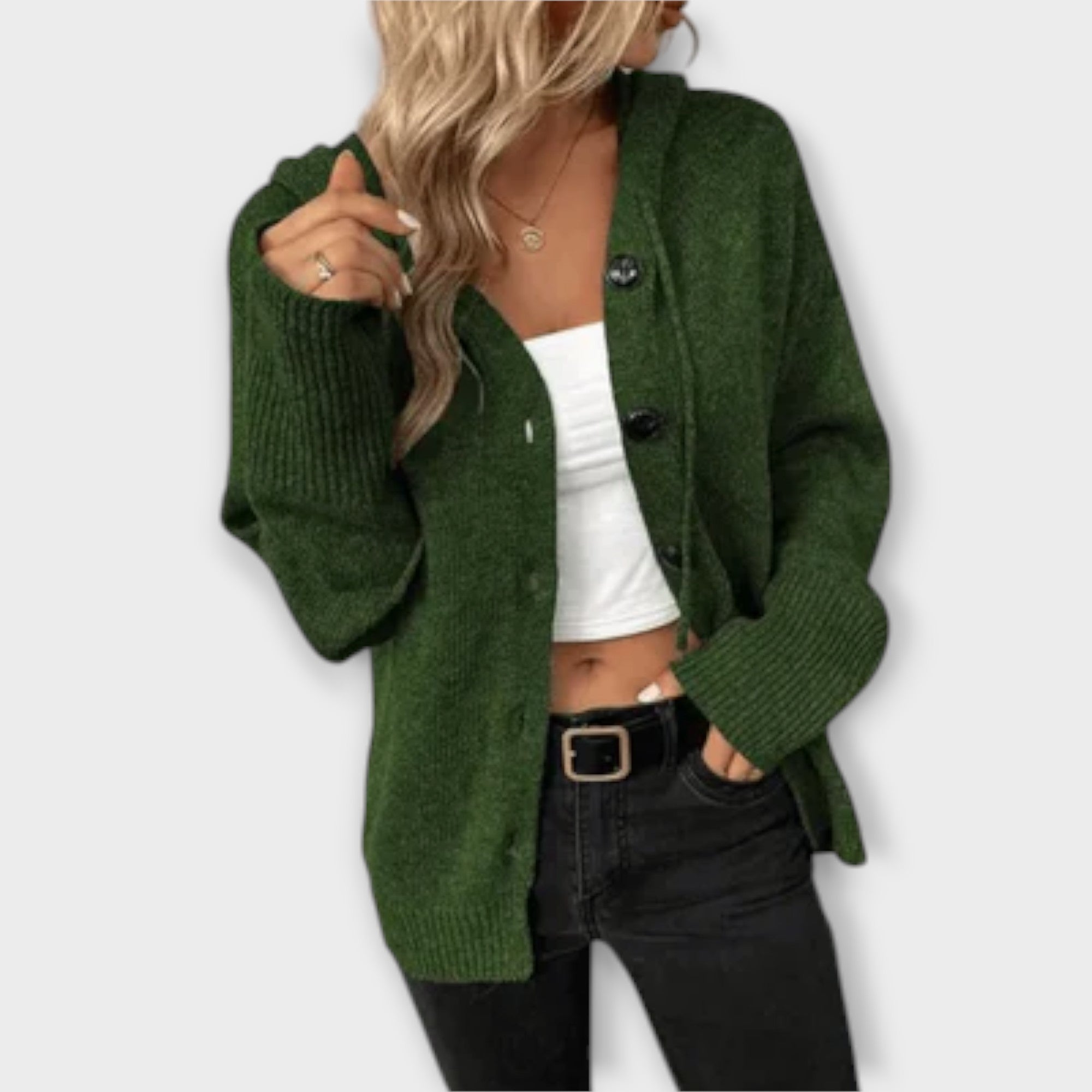 Eline Cardigan I Blødt Strik Frontknapper Eksklusiv