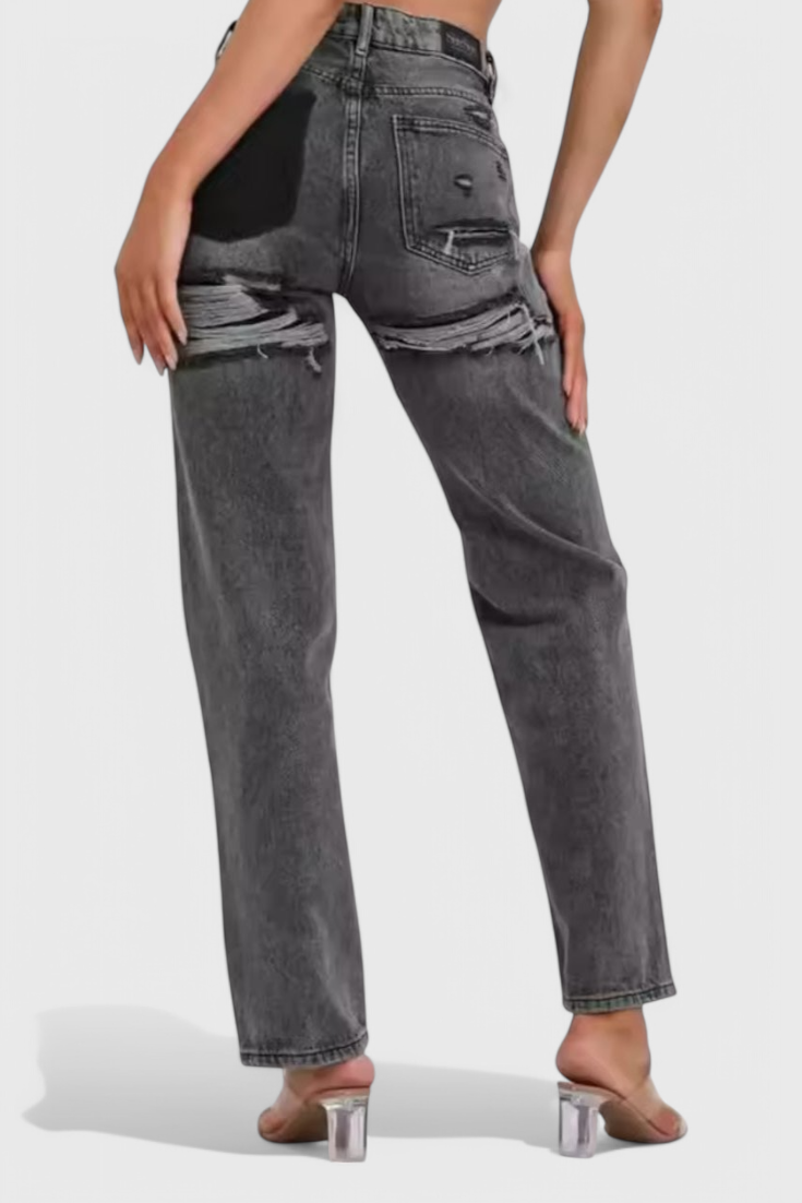 Roxy Jeans Vintage Slidte Med Høj Talje Patchwork Eksklusiv