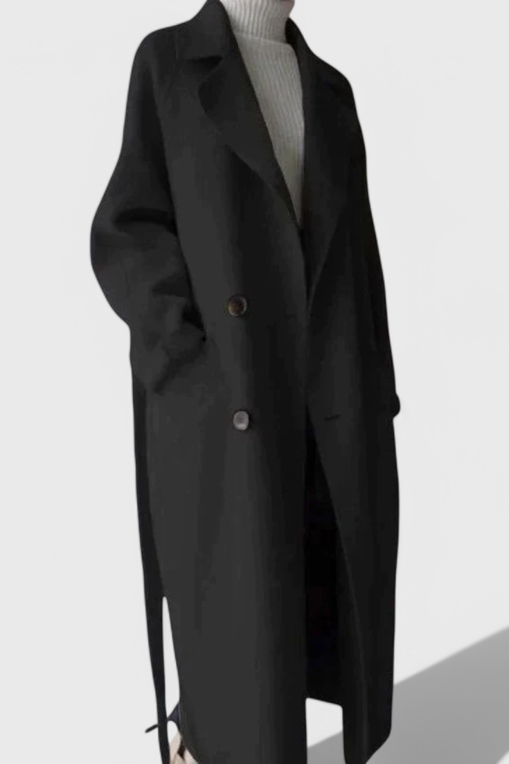 Clara Timeless Lang Uldblazer Med For Eksklusiv Koldt Klima