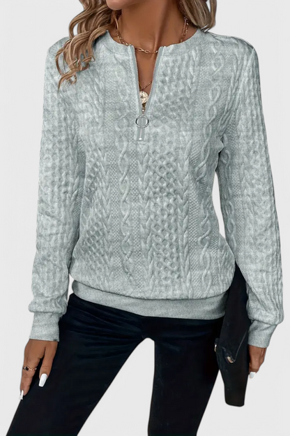 Zoey Eksklusiv Jersey Strik Med Lynlås Blød Og Elegant