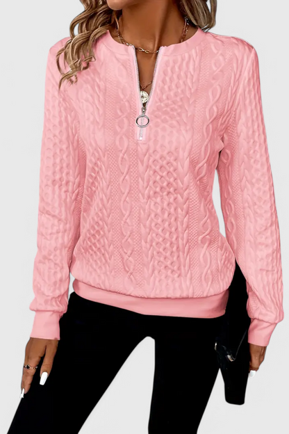 Zoey Eksklusiv Jersey Strik Med Lynlås Blød Og Elegant