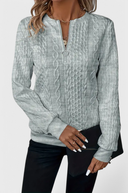 Zoey Eksklusiv Jersey Strik Med Lynlås Blød Og Elegant