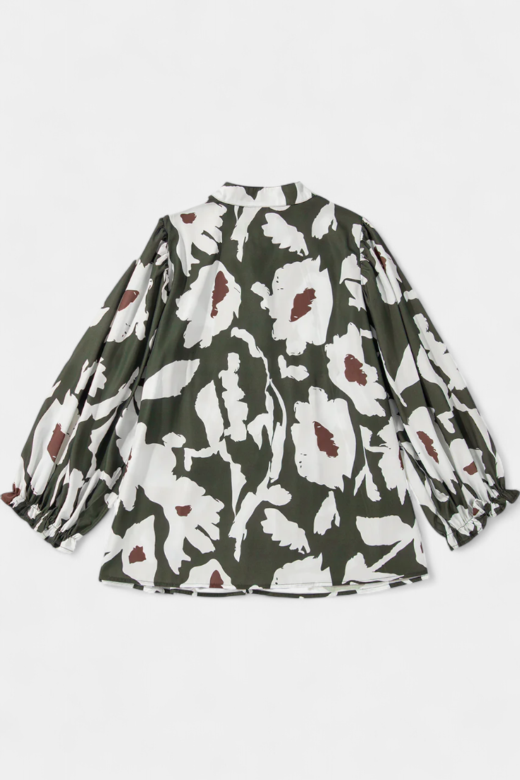 Filomena Bluse Med Ballonærmer Blomstermønster Boheme Luxe